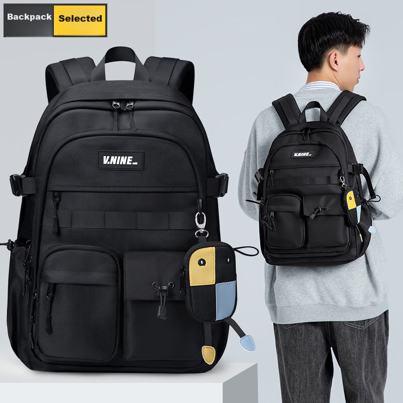 V.NINE Backpack for Middle And High School Students, Unisex Laptop Bag 14/15.6 Inch, College Student Travel Backpack