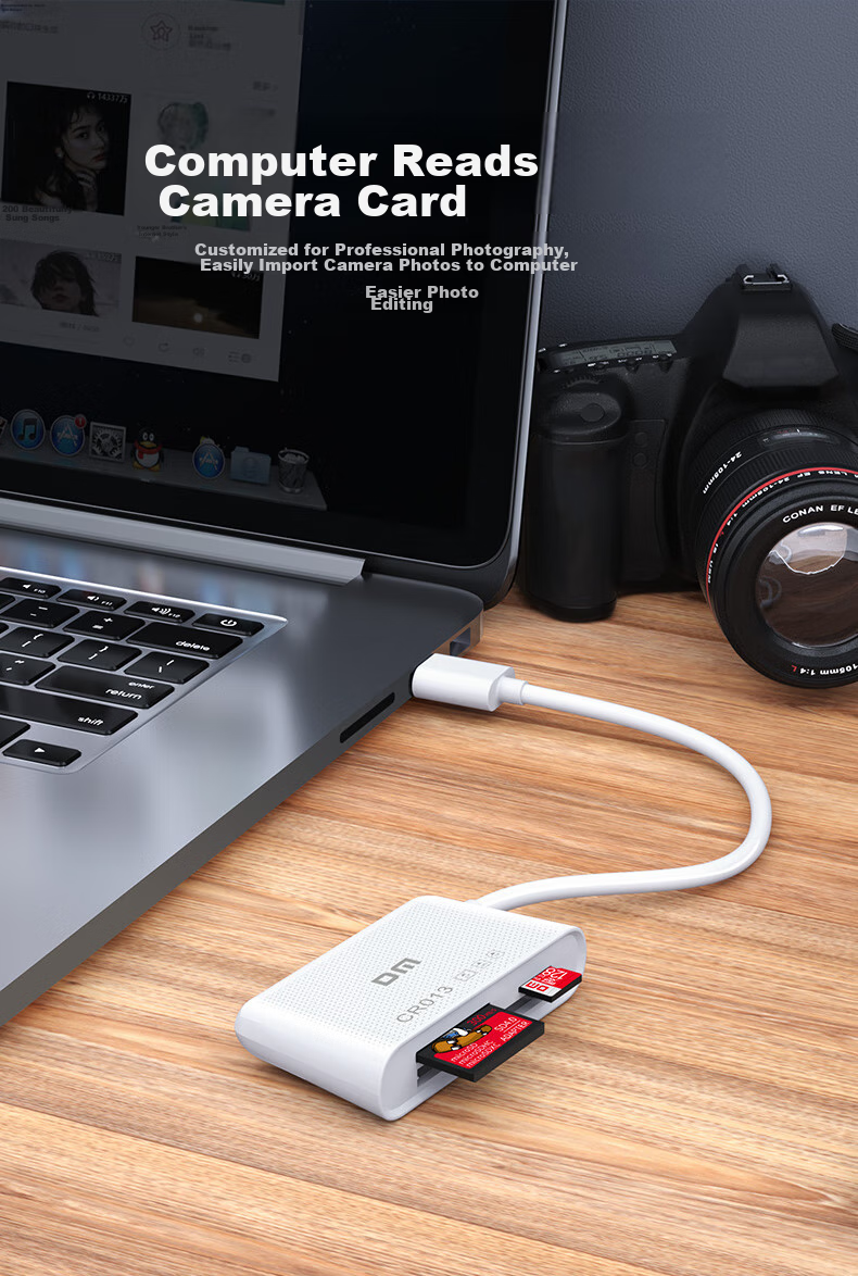 DM Daimai USB2.0 Multifunctional Three-In Card Reader, 15cm, Supports TF/SD/CF And Other Memory Cards for Dash Cam, Phone Card, Camera Storage Memory Card, CR013 4