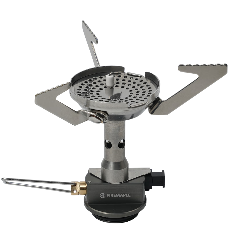 FIRE-MAPLE Integrated Gas Stove in Dark Gray, High-Altitude Cold-Resistant Gas Burner Head, Foldable Windproof Electric Ignition Gas Stove