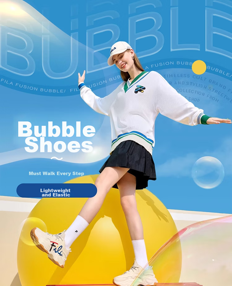 FILA FUSION Official Trendy Brand Women's Shoes BUBBLE Dad Casual Running Shoes Versatile Bubble Shoes 1