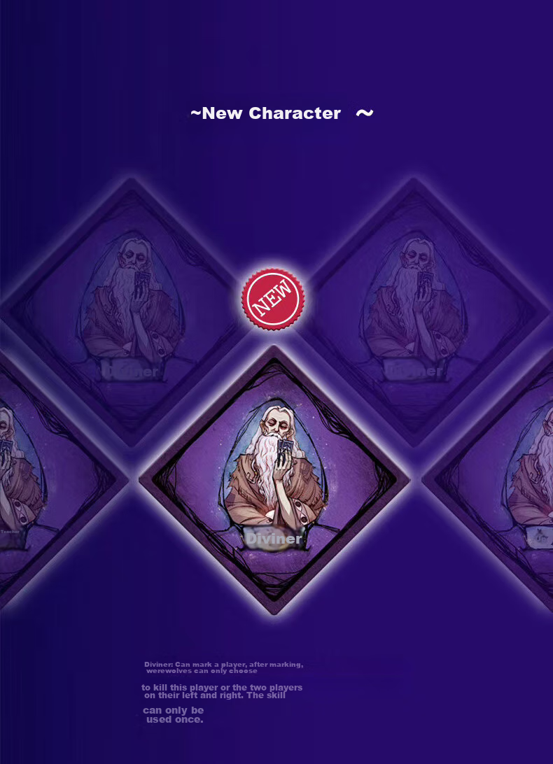Langrensha Card Collection Edition in Tin Box, 2025 Jiaomian Langrensha, New Character Tianhei Qieyin Board Game Playing Cards Set 5