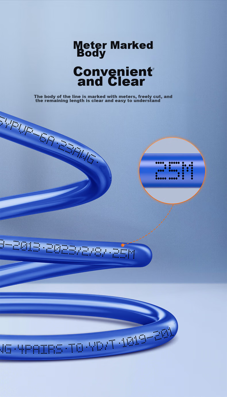 SAMZHE CAT6A Double-Shielded Network Cable [0.57±0.008mm Pure Copper Core] 10 Gigabit Anti-Interference, for Engineering And Home Network POE Monitoring, 50 Meters LC6050 7