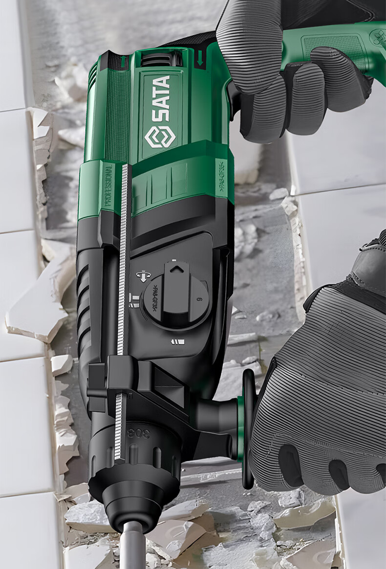 Shida (SATA) Lightweight Electric Hammer, Pickaxe, And Drill Three-In Multi-Function High-Power Impact Drill for Drilling Walls D05734 Upgraded Versio 5