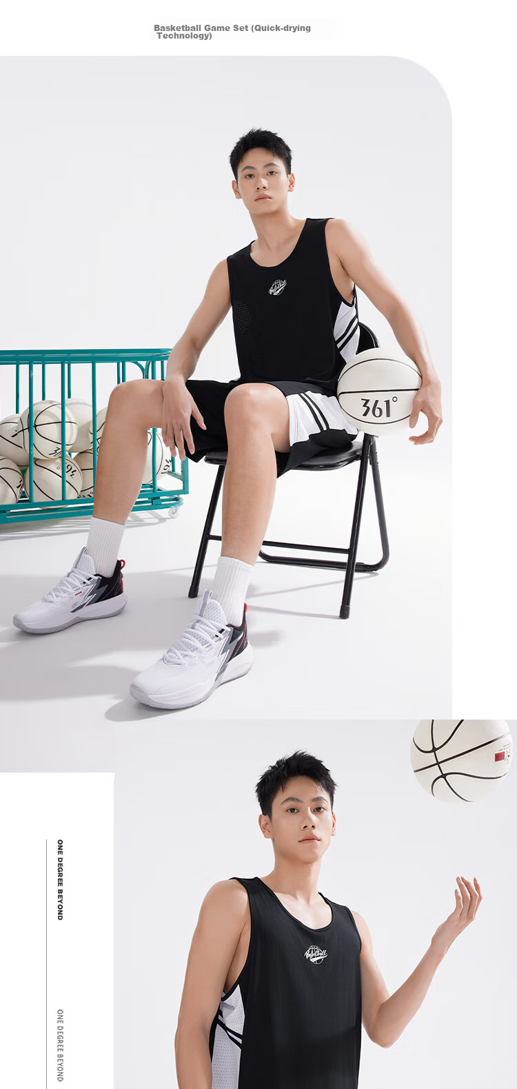 361° Men's Summer Sports Set Quick-Dry Basketball Running Fitness Jersey Vest and Shorts Two-Piece Set 652621901-2 13