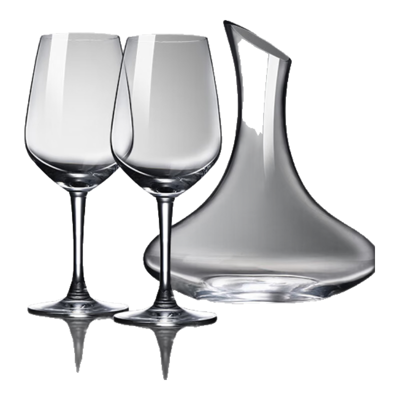 Ocean Wine Glasses Set - 6 Red Wine Glasses + 1 Rack + 1 Decanter