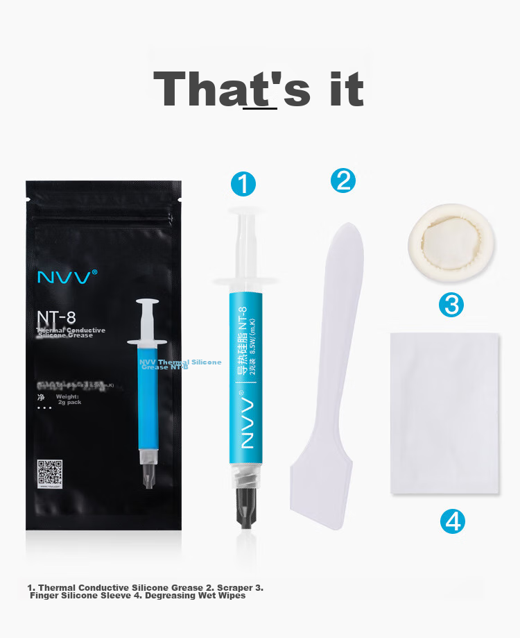NVV Thermal Paste for CPU Cooling, Heat Conductive Silicone Gel for Phone Repair, Graphics Card And Laptop Cooling Paste, 2g Package with Thermal Conductivity of 16.8 (W/m·K) 3
