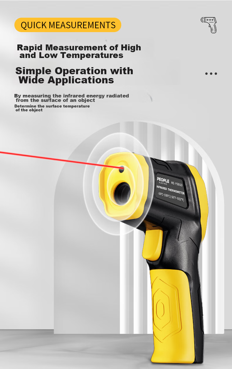 Renmin Infrared Thermometer, Industrial High-Precision Handheld Temperature Gun for Home Kitchen Baking And Oil Temperature Measurement 6