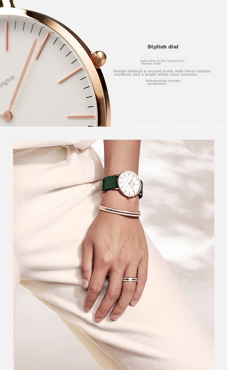 DanielWellington DW Men's Watch, Solid Color Woven Texture, Simple And Fashionable, European-Style Quartz Wristwatch, Birthday Gift for Boyfriend, DW150 3