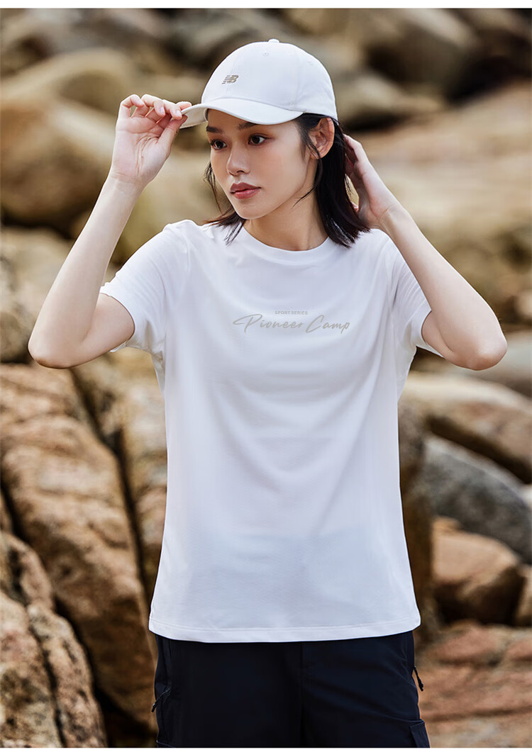 Pioneer Camp Quick-Dry Women's Round Neck T-Shirt, Lightweight Summer Undershirt, Breathable Outdoor Hiking Sports Top, White, M 26