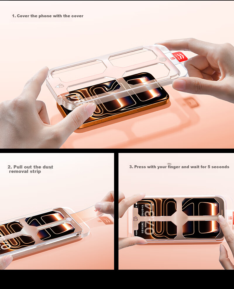 DIVI [Instant Application Dust-Free Case 2 Sets | No Black Border] Suitable for Apple 17 Tempered Glass Screen Protector, IPhone 17 Pro Phone Film, Dust-Proof, Shockproof, Anti-Fingerprint, Ultra-Thin Full Coverage Protective Film 21