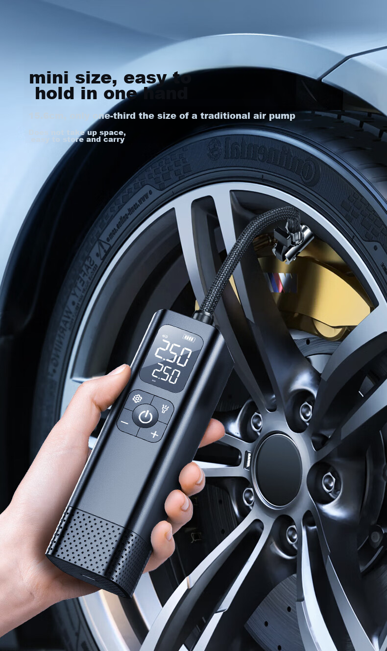 Tiejiangjun Car Air Pump, Tire Inflator, Wireless Pump, Outdoor Portable Air Compressor, Inflation Tool P13 12