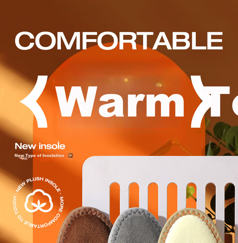 Nanjiren 3 Double Cotton Insoles for Men, Fleece-Lined, Sweat-Absorbing, Thickened, Warm Shoe Inserts, Warm Fleece Bamboo Charcoal Women's Winter Size 41 2