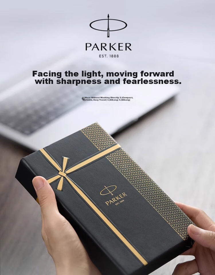 Parker Signature Pen, Stylish Business Office Gift, High-Quality IM Pure Black Liya Gold Clip Ballpoint Pen + Flowing Light Gift Box, National Day Gift for Men And Women, Baotiao Discount 1