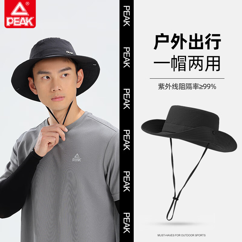 Pike Fishing Hat for Men And Women, Summer Lightweight Large Size Sun Protection Hat with Wide Brim for Face Coverage, Black