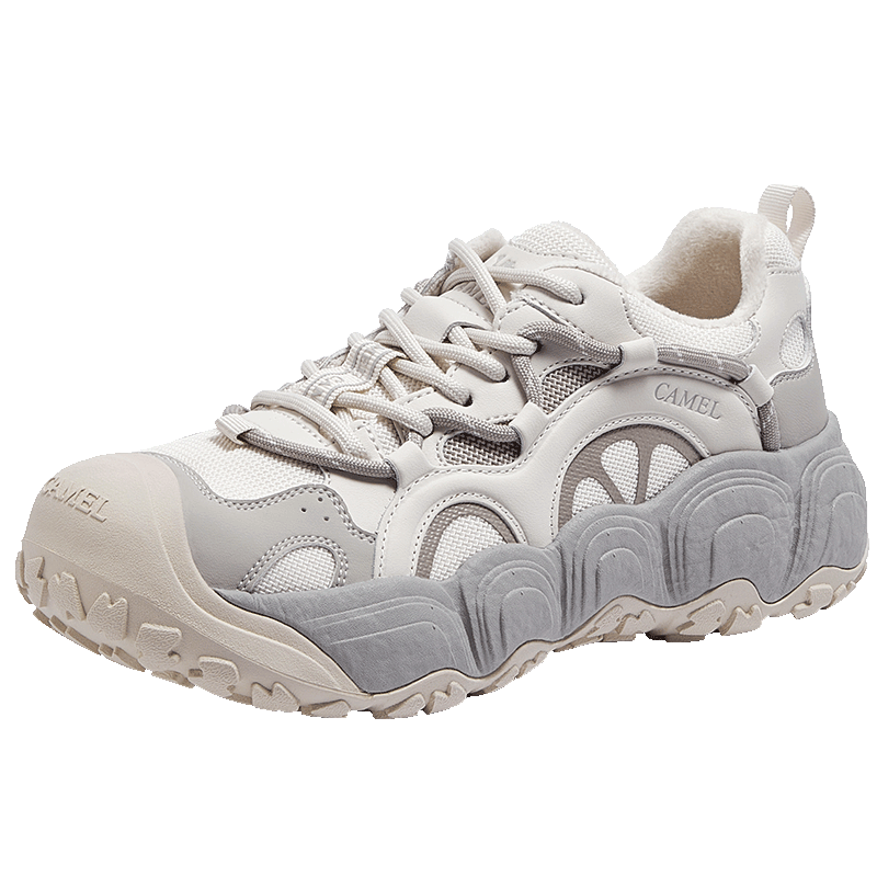 CAMEL Dilireba Edition Lemon Cute Shoes L25A202062R Off-White/Gray (Fleece Lined) Size 38