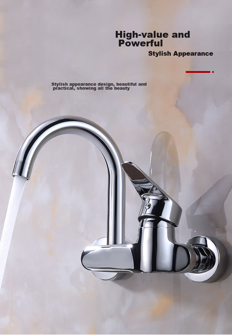 Larsd Wall-Mounted Kitchen Faucet, Hot And Cold Rotatable Sink Mixer Tap for Balcony, LD75022 4