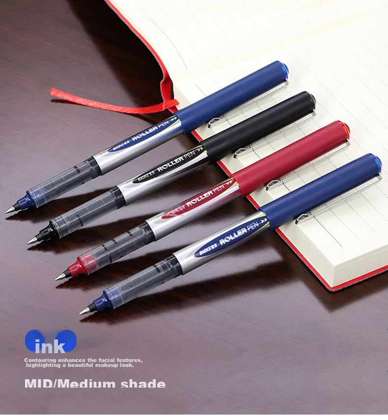 BAOKE BK110 0.5mm Black Rollerball Pen with Bullet Tip for Students' Exams, Gel Ink Pen, Signature Pen, Liquid Ink Pen, 12 Pens/Box 3