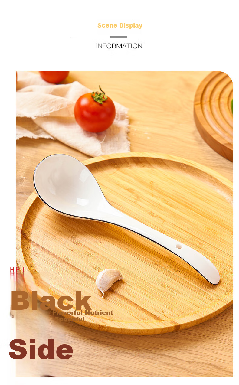 Youlaifu Ceramic Large Soup Ladle, Rice Spoon, Individual Serving Spoon, Hot Pot And Casserole Spoon, Porridge Spoon, Soup Ladle, Tablespoon, Extra Large Size 5