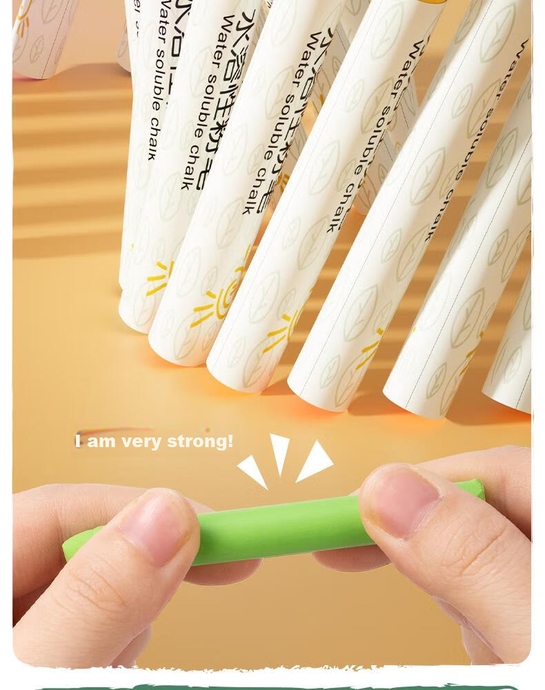Deli Colored Water-Soluble Chalk, Washable, Dust-Free, Safe for Children's Drawing Board, Blackboard, Specialized for Bulletin Boards, Vibrant Colors, for Teachers, Kindergarten, Home Use, Teaching, Doodling And Drawing, 12 Pieces/box 9