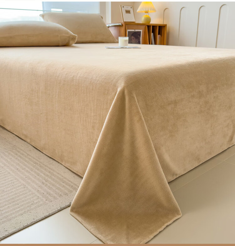 MINISO Milk Velvet Fleece Single Bed Sheet Winter Plush Blanket 160x230cm Dorm Single 1.2x2m Bed 10