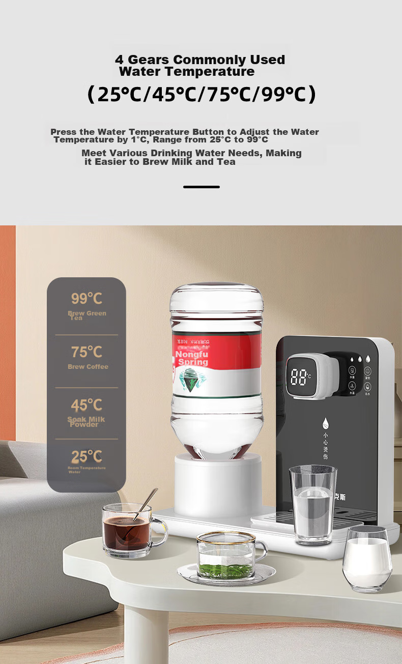 AUX Instant Hot Water Dispenser Portable Instant Hot Water Kettle Mini Smart Water Dispenser for Office Small Desktop Use Free [2.5L Water Bottle] 7