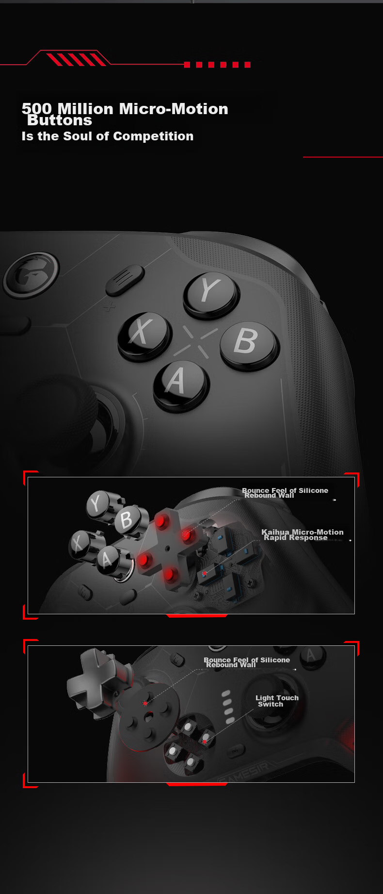 GAMESIR Fengxingzhe 2 Wireless Game Controller Motion-Sensing Switch Controller with Base, Compatible with Mobile Android Apple PC Bluetooth NS2 Computer TV Steam Original Genshin Impact Black Myth: Wukong Zero 13