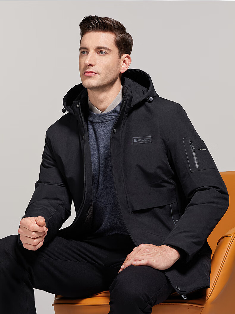 ROMON Cotton Jacket for Men, Autumn And Winter Warm Hooded Casual Outdoor Loose Puffer Coat MY401 Black 4XL 1