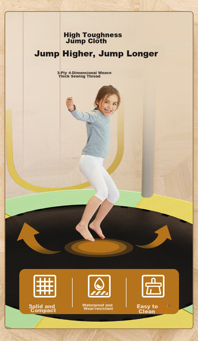 JD Original Trampoline with Enclosure, Indoor Bouncy Bed for Children And Babies, Home Fitness Exercise Equipment 21