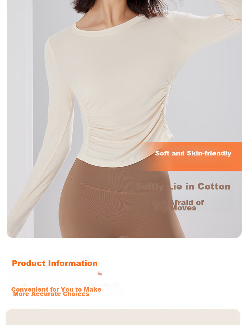XUEXIMAN Yoga Top for Women, Long Sleeve T-Shirt, Autumn And Winter New Style, Pleated Slimming Design, for Running, Fitness, Sports, Quick-Dry Top 9