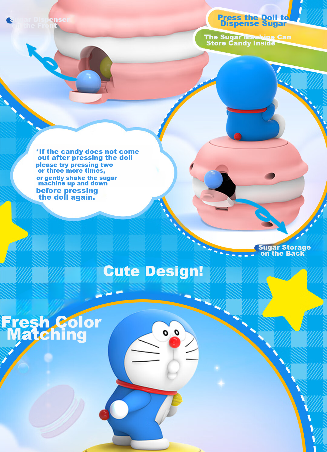 LDCX Doraemon Stuffed Plush Doll, Lucky Cat Figurine, Birthday And New Year Gift, Peripheral Blind Box 4