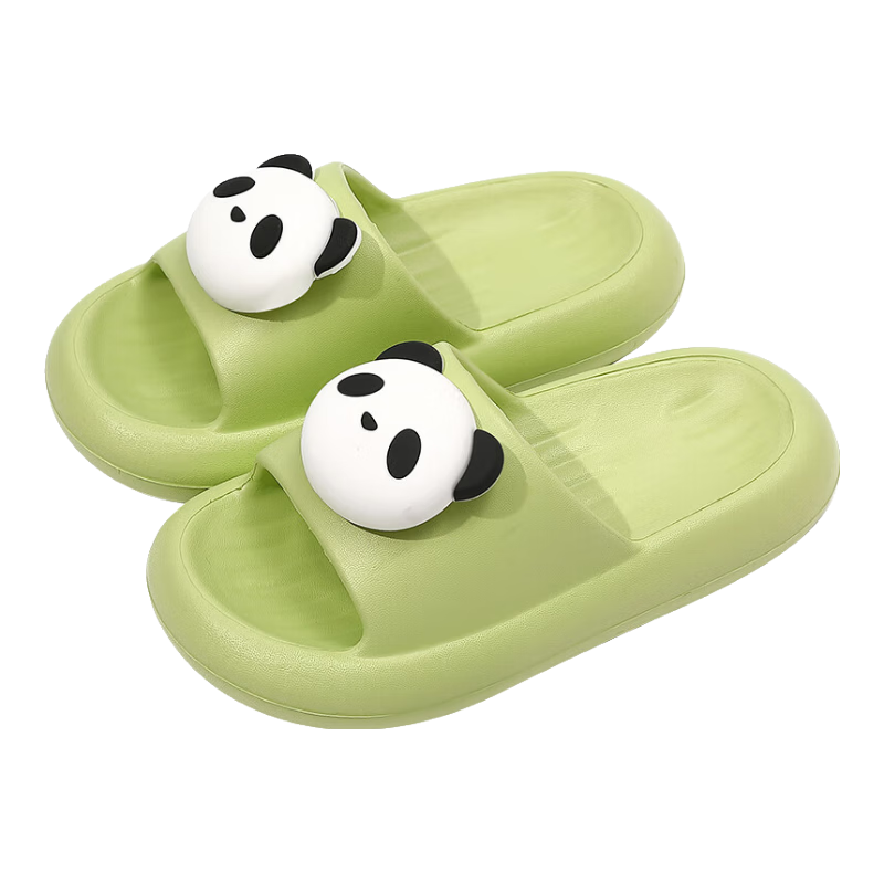 Zhubaba Children's Slippers, Summer Boys' New Style 2025, Indoor Non-Slip, for 6-12 Years Old Girls, Baby Self-Operated Sandals, Green, Size 22