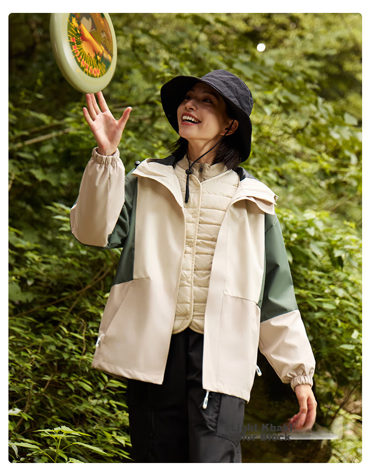 Xiongmaoxiangban Women's And Men's Three-In Jacket, Spring Autumn Winter New Style, Wool Inner Lining, Petite Size, Rainproof Windproof Mountaineering Jacket 24