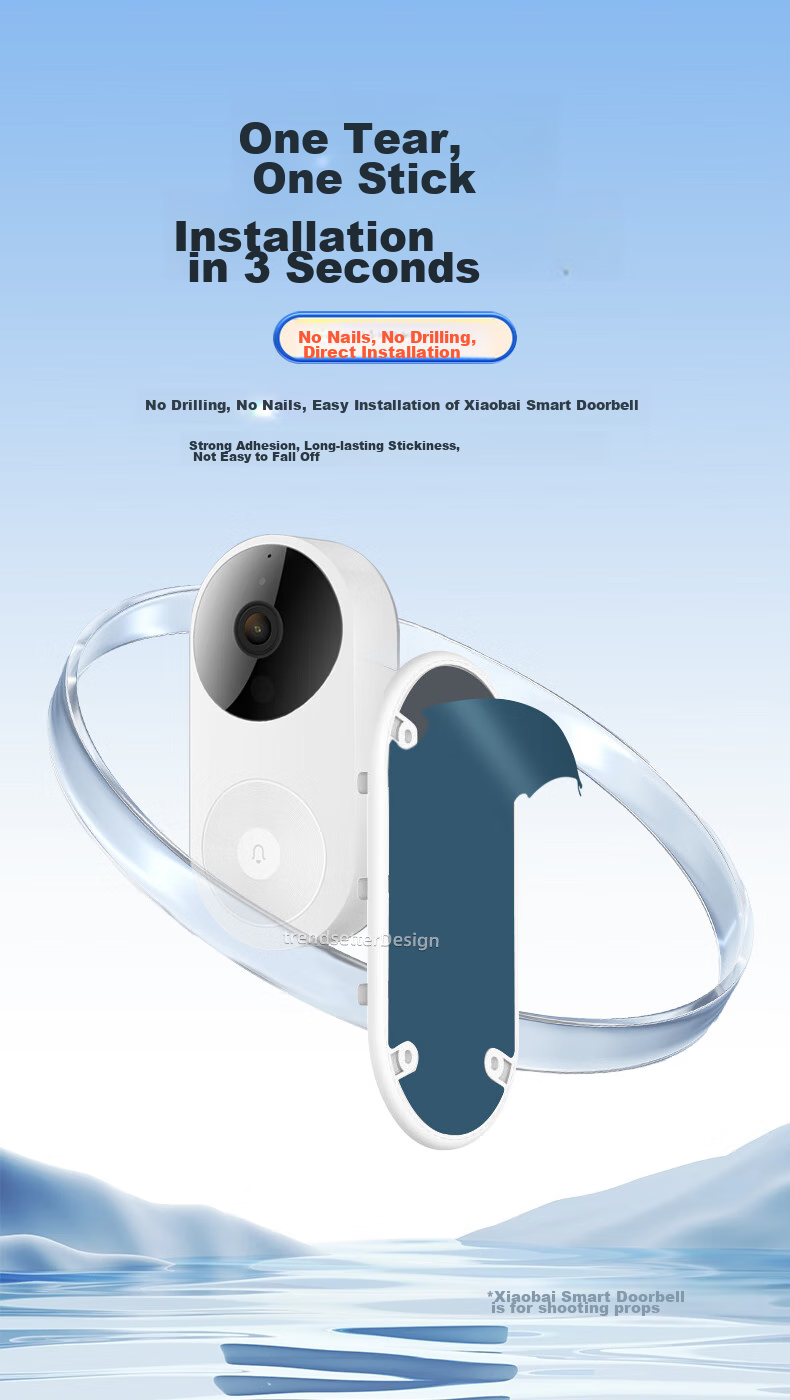 Trendsetter Adhesive Mounting Plate for 360° Visual Doorbell, Compatible with 5Pro/1P/D819 Bracket Base Wall-Mounted Adhesive Patch, Smart Doorbell Wall-Mounting Base, Strong Adhesive, Secure And Reliable 4