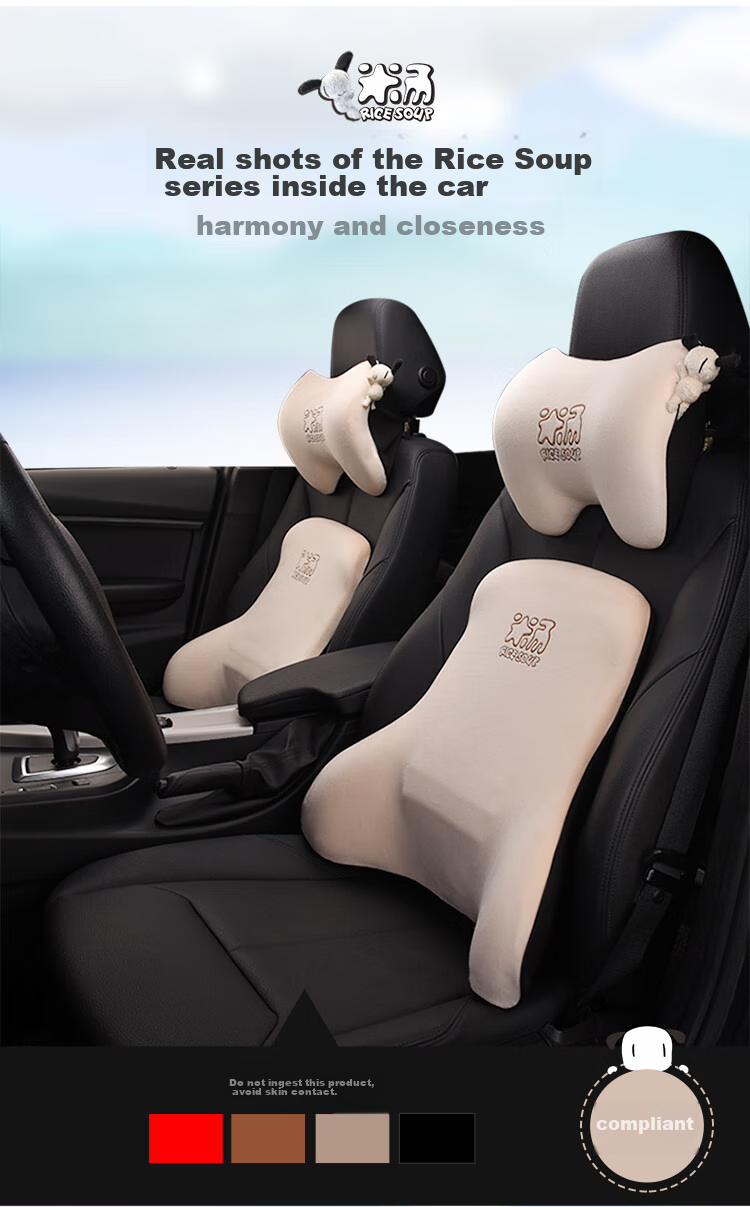 ICAROOM Car Headrest, In-Car Neck Pillow, Seat Cervical Support Cushion, Automotive Neck Pillow, Car Head And Neck Rest 15