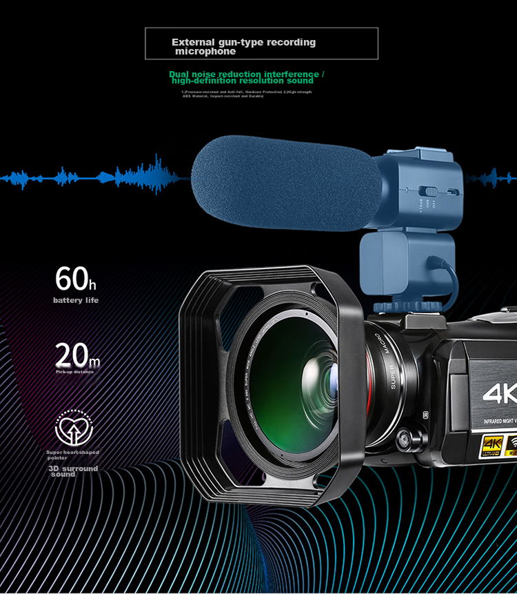 ORDRO AC3 4K Camera, High-Definition Digital DV Professional Camcorder for Home Use, Travel, Outdoor Activities, Weddings, Live Streaming, And Teaching 19