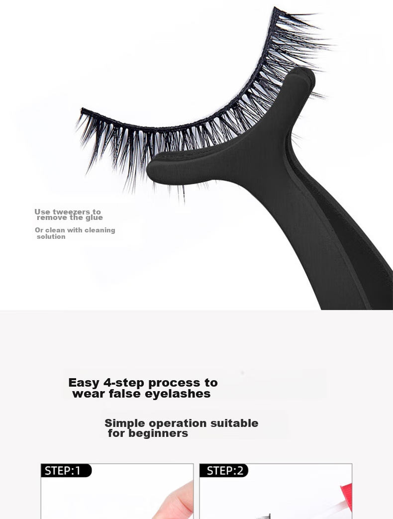 Jianyingshu Natural Dense False Eyelashes 5 Pairs Set, Full-Length One-Piece Lash Extensions, Non-Glue Required 12