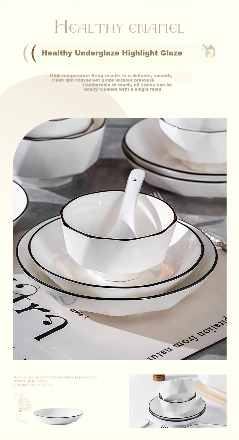 JIWUSENLIN Single-Person Tableware Set, Bowl And Chopsticks Combination Plate, Diamond-Shaped Bowls for Home Use Or Gifting, 8-Piece Set 6