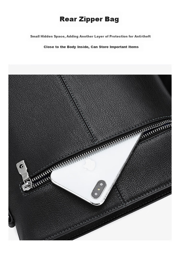 Goldlion Single-Shoulder Bag, Top-Grain Leather Crossbody Bag, Business Men's Bag, Vertical Style, Japanese Character Design, Birthday Gift 11