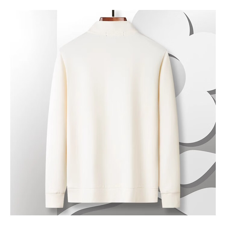 MONTAGUT Spring And Autumn Men's Long-Sleeve Sweatshirt, Semi-Turtleneck, Zipper, Elastic Cotton T-Shirt, Skin-Friendly Top, Jiguolan, 2XL 6