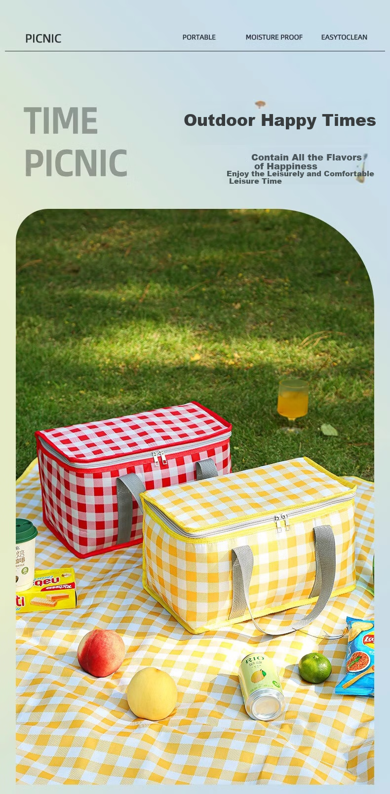 Beifute Insulated Picnic Bag [15L], Camping, Outdoor Travel, Portable Folding Cooler, Handheld Insulated Lunch Box 7