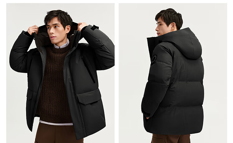 BOSIDENG Off-Season Extreme Cold Goose Down Thickened Hooded Unisex Couple Ultimate Warmth Mall Same Style Down Jacket 28