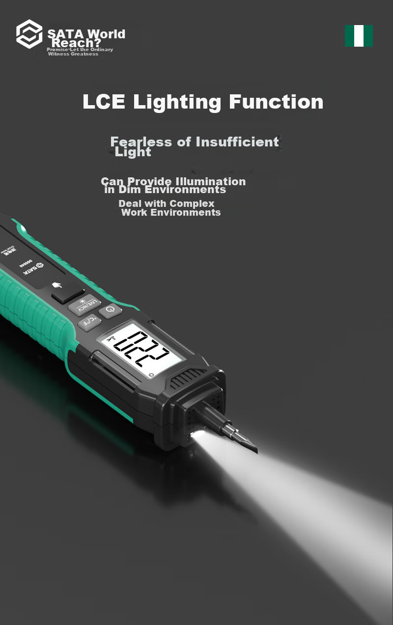 Shida SATA Non-Contact Voltage Tester, Electrician's Intelligent Induction Circuit Detector, High-Precision Voltage Pen D05989A 12