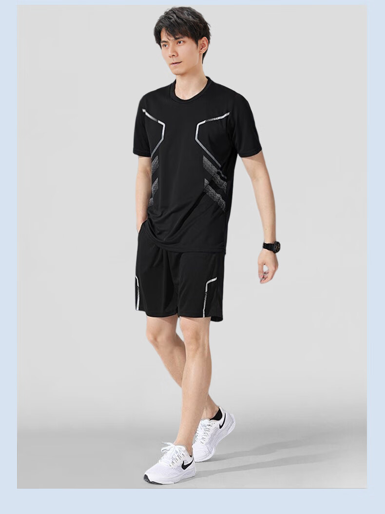 VICTORIATOURIST Men's Sports Set, Indoor Running Quick-Dry Shirt, Soccer Training Suit, Basketball And Badminton Outfit, Casual Set 27