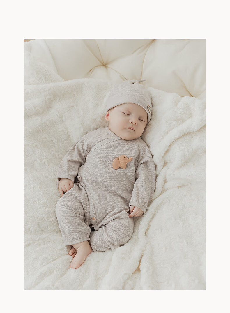 Guaiqixiong Newborn 0-3 Months Clothes, Spring And Autumn Baby Outfit, Long Sleeve Tie-Up Bodysuit, Full Moon And Hundred Days Celebration Baby Clothes 2