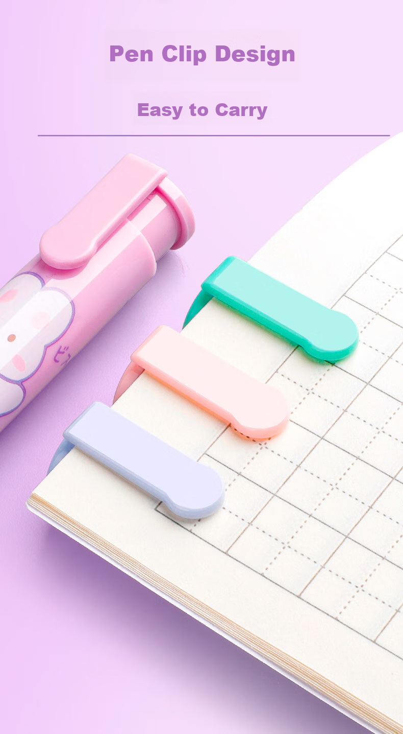 Kabaxiong Push-Button Eraser for Elementary School Students, Essential for Exams, Leaves No Residue And Keeps Hands Clean, Cartoon Soft Grip Handle, Ma Patter 7