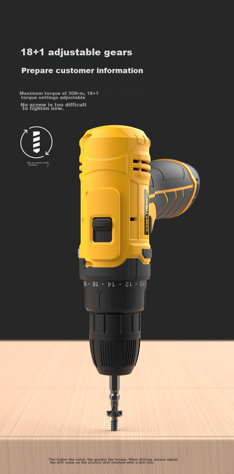 Deli 12V Electric Drill, Cordless Screwdriver, Lithium Battery Drill, Multi-Functional Household Rechargeable Driver Machine, Power Tool Set 5
