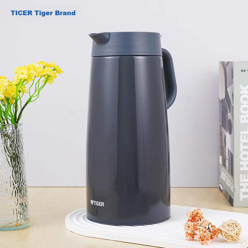 TIGER Insulated Bottle, 304 Stainless Steel Stylish Hot/cold Thermos PWO-A20C Dark Gray 2L