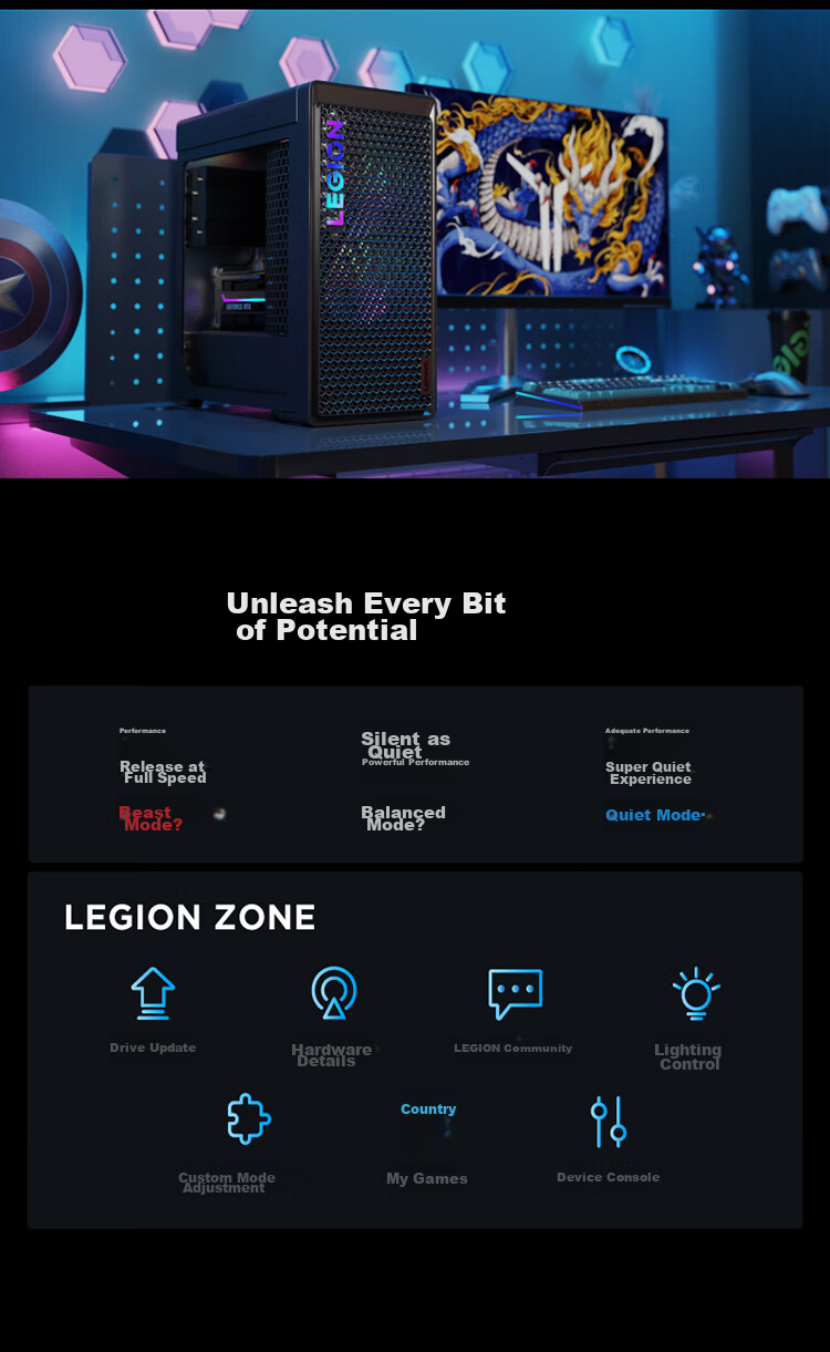 Lenovo Legion Blade 7000K Gaming Desktop PC (13th Gen i7-13650HX, RTX 5060 8GB GPU, 24GB DDR5) Delta Gameplay 14