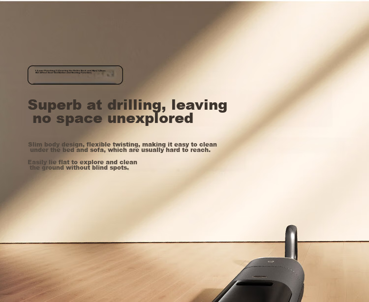 Mijia Xiaomi Wireless Floor Cleaner 3 Max, Sweeping And Vacuuming All-In with Dust Mite Removal, 180° Flat Cleaning for Whole House, Full Chain Sterilization And Hot Air Drying 10