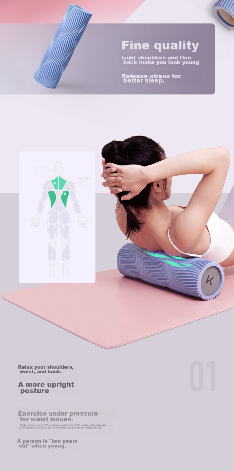 Keep Foam Roller Massage Stick, Muscle Relaxation Massager, Spiked Yoga Column, Fitness Training Combination Version, Pink Sand Color 4